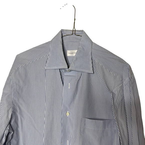 Ermenegildo Zegna blue stripe dress button down shirt sz 15.5 - Picture 2 of 7